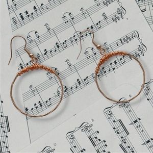 Hoop Earrings, Hand Crafted with Copper and Piano Wire
